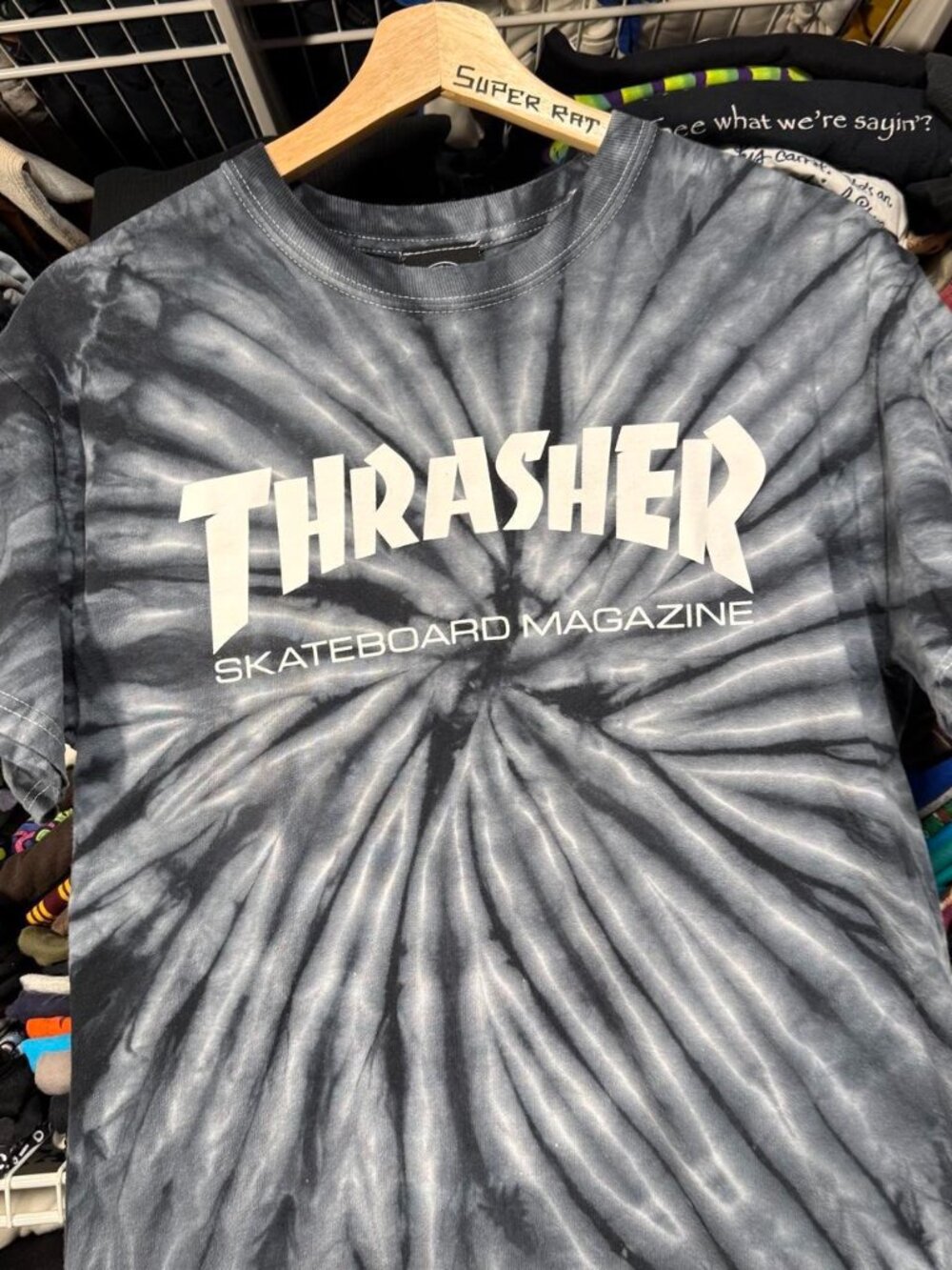 Thrasher skateboard magazine tie dye logo t shirt